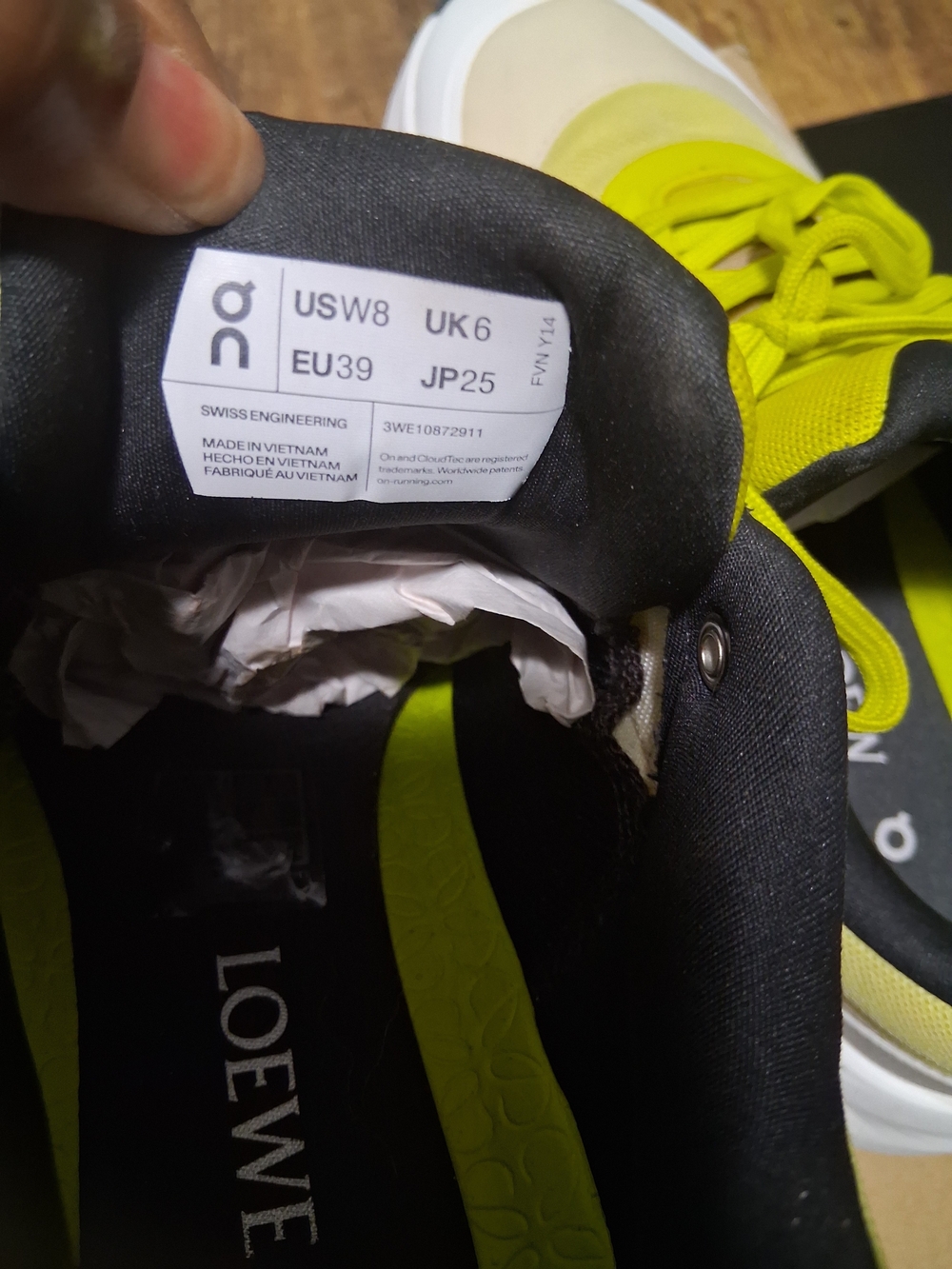 Loewe Neon Yellow and Cream Athletic Sneakers - Picture 4 of 16